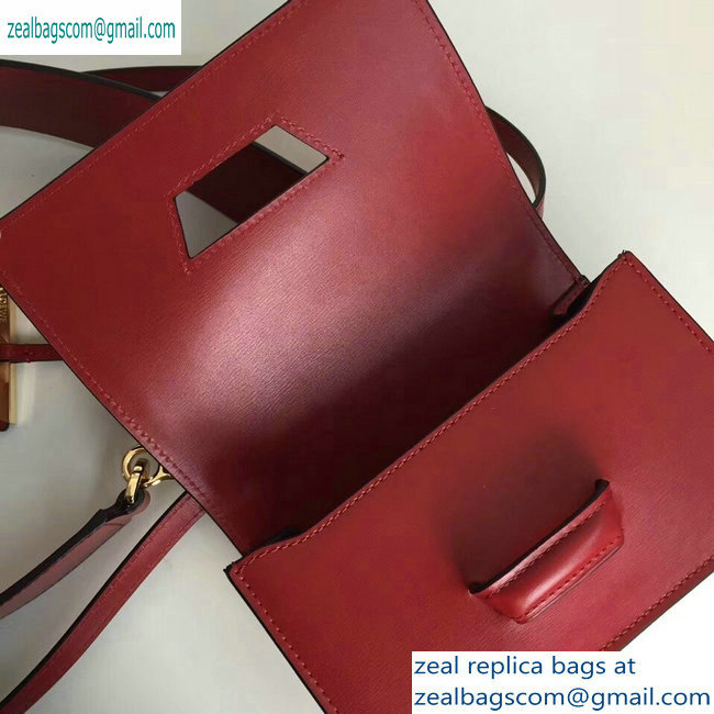 Loewe Boxcalf Barcelona Small Bag Dark Red with Two Shoulder Strap - Click Image to Close