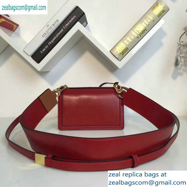 Loewe Boxcalf Barcelona Small Bag Dark Red with Two Shoulder Strap