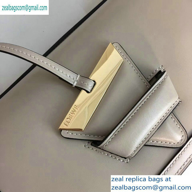 Loewe Boxcalf Bolso Barcelona Bag Pale Gray with Two Shoulder Strap