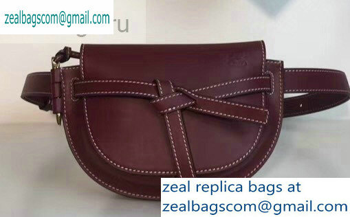 Loewe Calf Gate Bumbag Bag Burgundy