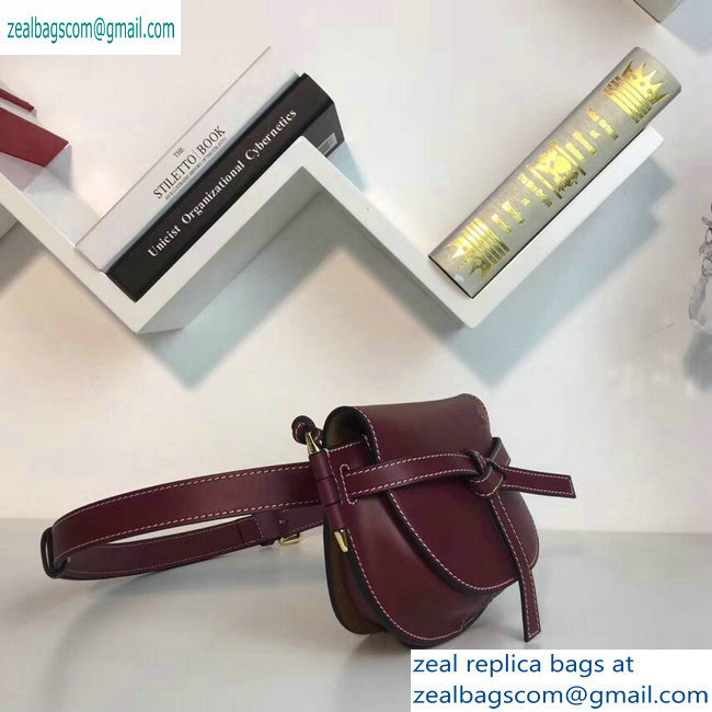 Loewe Calf Gate Bumbag Bag Burgundy