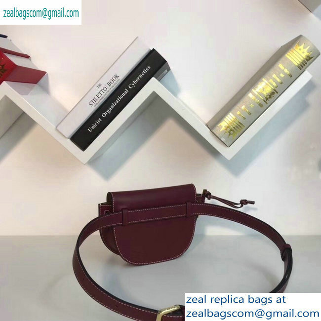 Loewe Calf Gate Bumbag Bag Burgundy