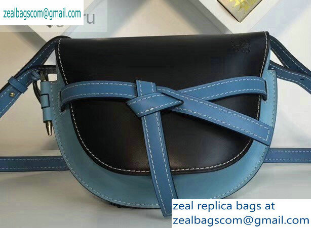 Loewe Calf Gate Small Bag Black/Blue - Click Image to Close