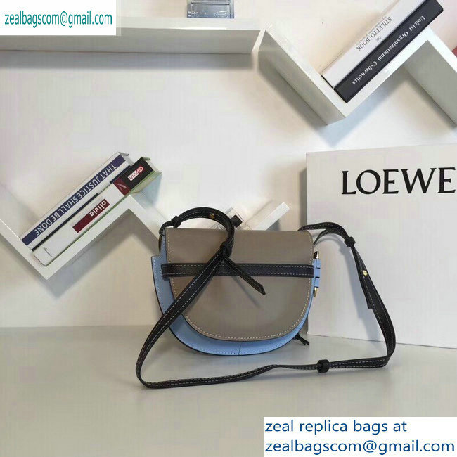 Loewe Calf Gate Small Bag Camel/Sky Blue