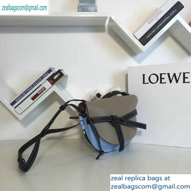Loewe Calf Gate Small Bag Camel/Sky Blue