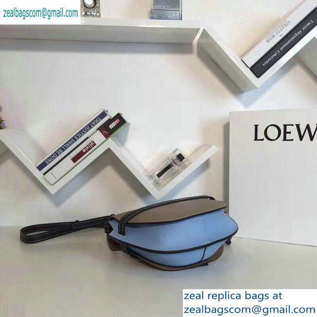 Loewe Calf Gate Small Bag Camel/Sky Blue