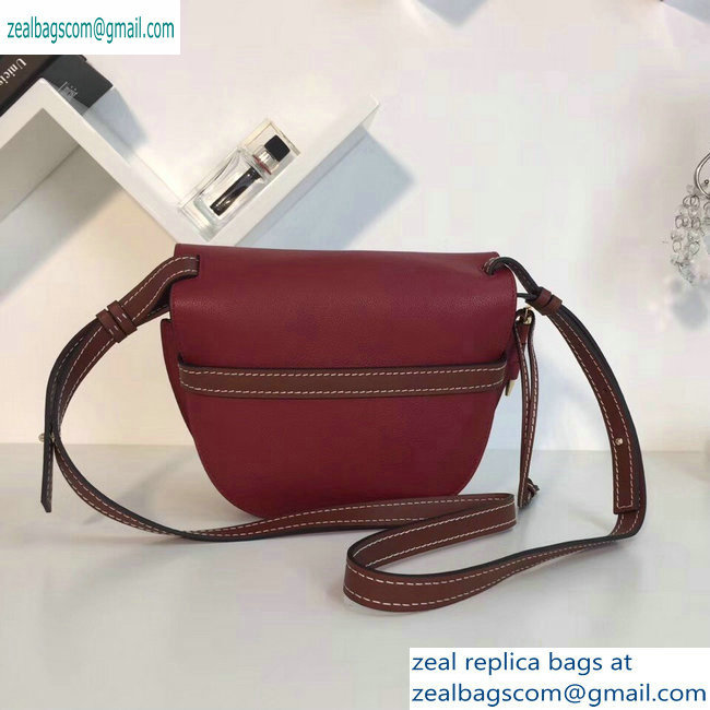 Loewe Calf Gate Small Bag Grained Burgundy