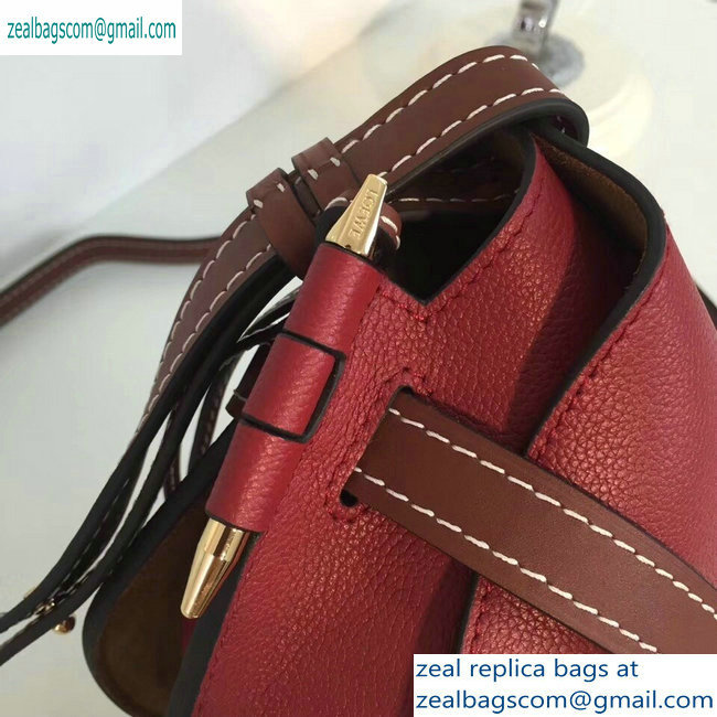 Loewe Calf Gate Small Bag Grained Burgundy