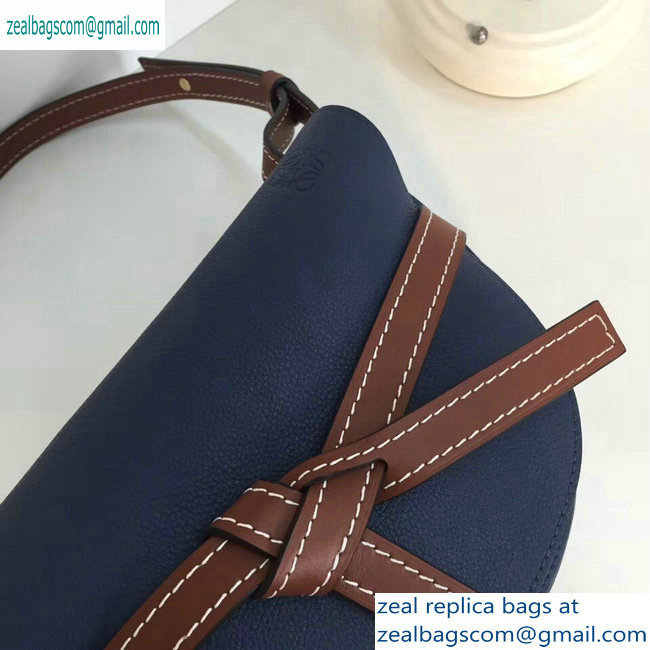 Loewe Calf Gate Small Bag Grained Navy Blue