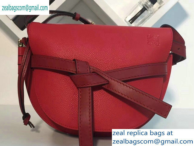 Loewe Calf Gate Small Bag Grained Red