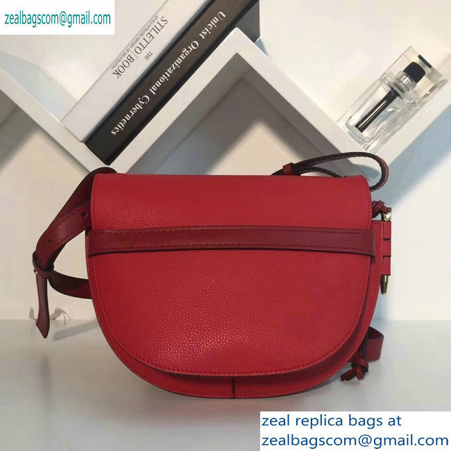 Loewe Calf Gate Small Bag Grained Red