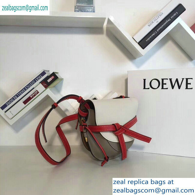 Loewe Calf Gate Small Bag White/Gray