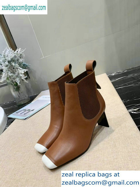 Loewe Calfskin Ankle Boots Brown/White 2019
