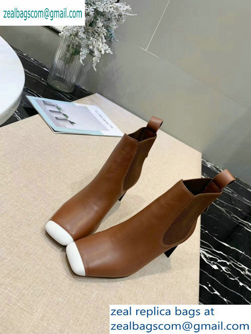 Loewe Calfskin Ankle Boots Brown/White 2019 - Click Image to Close