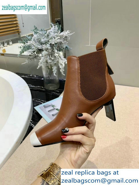 Loewe Calfskin Ankle Boots Brown/White 2019