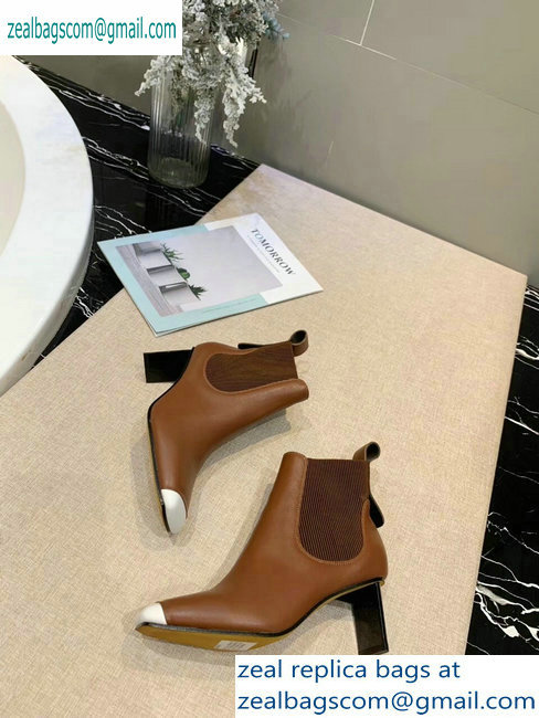 Loewe Calfskin Ankle Boots Brown/White 2019 - Click Image to Close