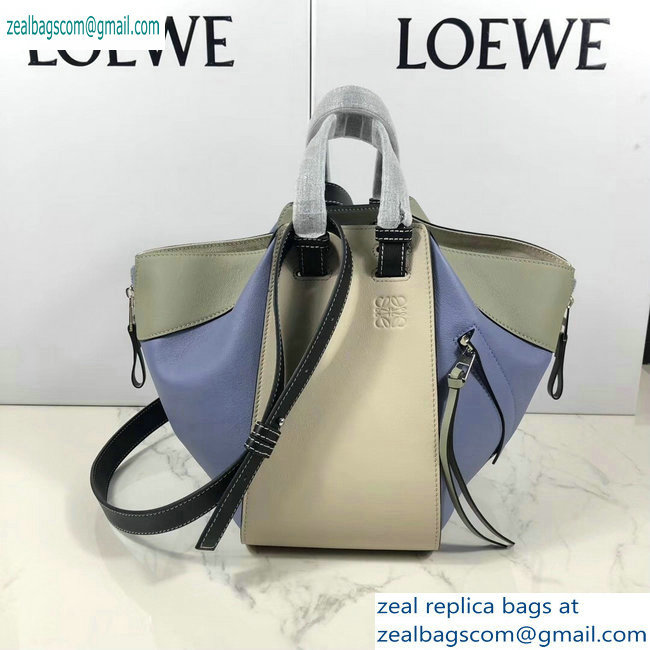 Loewe Classic Calf Hammock Small Bag Beige/Blue/Black