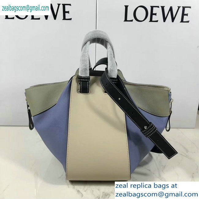 Loewe Classic Calf Hammock Small Bag Beige/Blue/Black