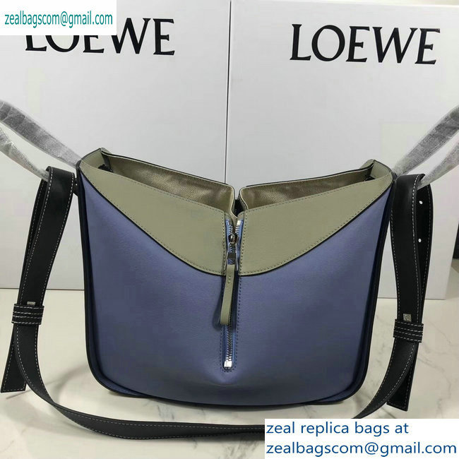 Loewe Classic Calf Hammock Small Bag Beige/Blue/Black