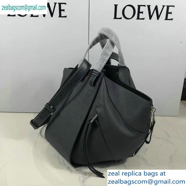 Loewe Classic Calf Hammock Small Bag Grained Dark Gray