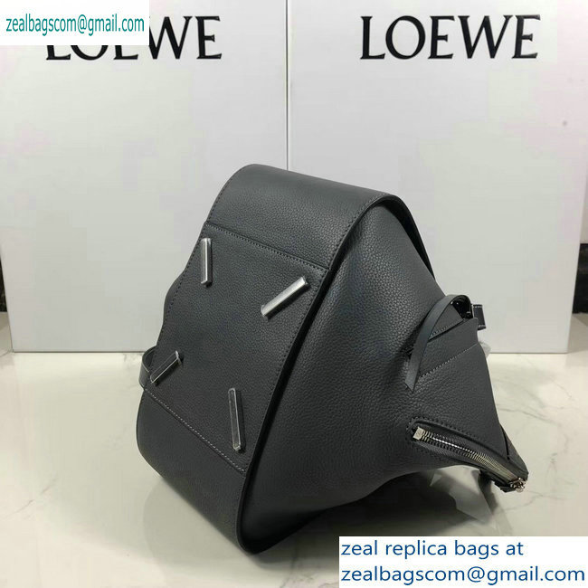 Loewe Classic Calf Hammock Small Bag Grained Dark Gray