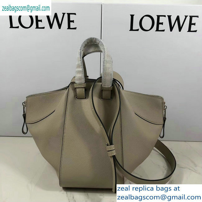 Loewe Classic Calf Hammock Small Bag Grained Pale Gray