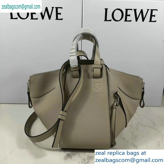 Loewe Classic Calf Hammock Small Bag Grained Pale Gray - Click Image to Close