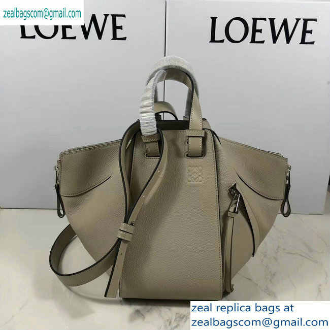 Loewe Classic Calf Hammock Small Bag Grained Pale Gray