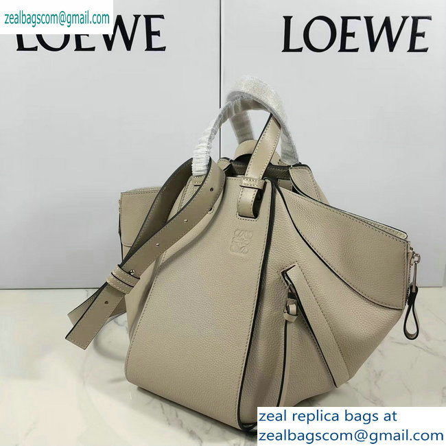 Loewe Classic Calf Hammock Small Bag Grained Pale Gray - Click Image to Close