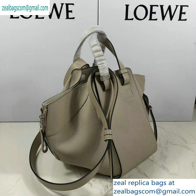 Loewe Classic Calf Hammock Small Bag Grained Pale Gray