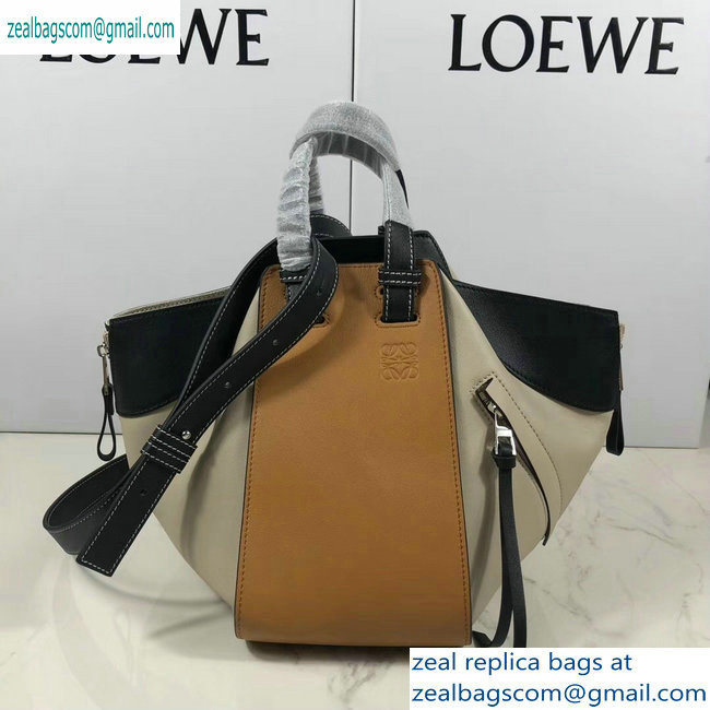 Loewe Classic Calf Hammock Small Bag Khaki/Beige/Black - Click Image to Close