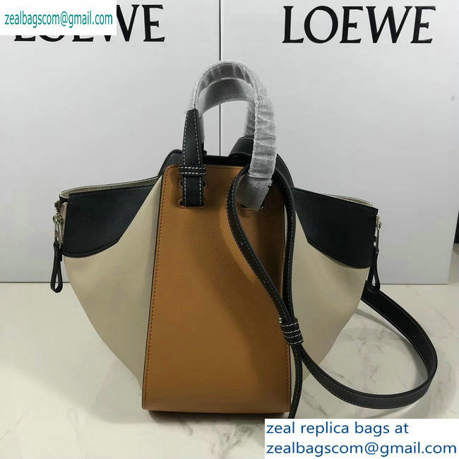 Loewe Classic Calf Hammock Small Bag Khaki/Beige/Black - Click Image to Close