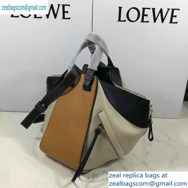 Loewe Classic Calf Hammock Small Bag Khaki/Beige/Black - Click Image to Close