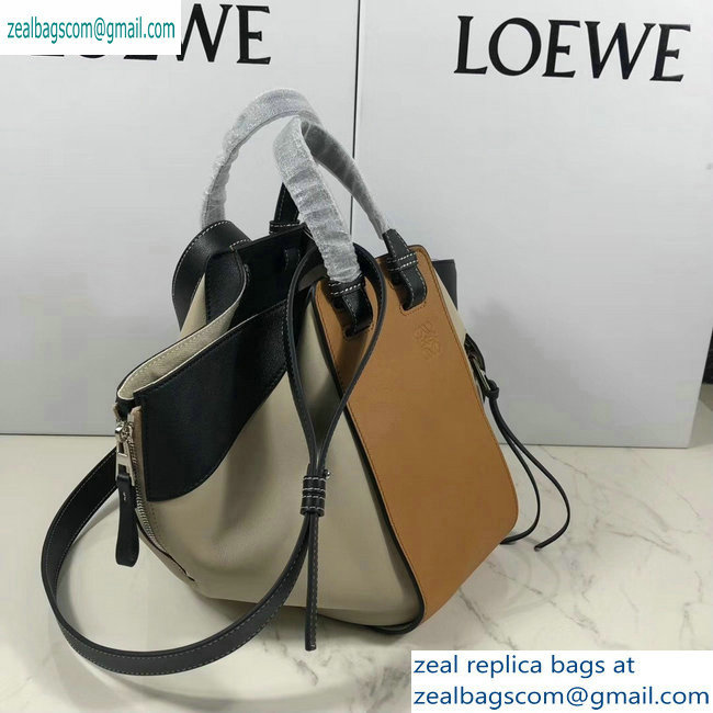 Loewe Classic Calf Hammock Small Bag Khaki/Beige/Black - Click Image to Close