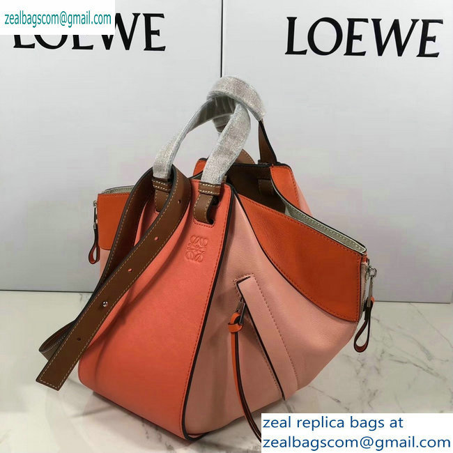 Loewe Classic Calf Hammock Small Bag Salmon Red/Pink/Brown - Click Image to Close