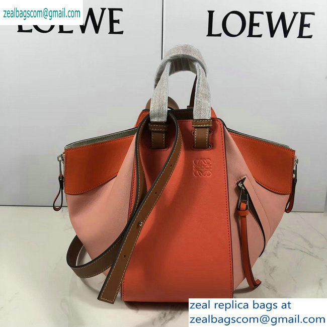 Loewe Classic Calf Hammock Small Bag Salmon Red/Pink/Brown - Click Image to Close