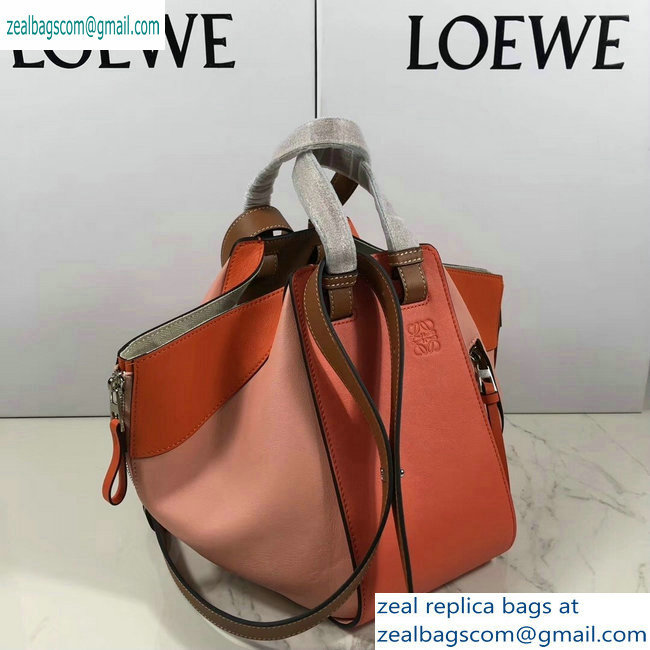 Loewe Classic Calf Hammock Small Bag Salmon Red/Pink/Brown - Click Image to Close