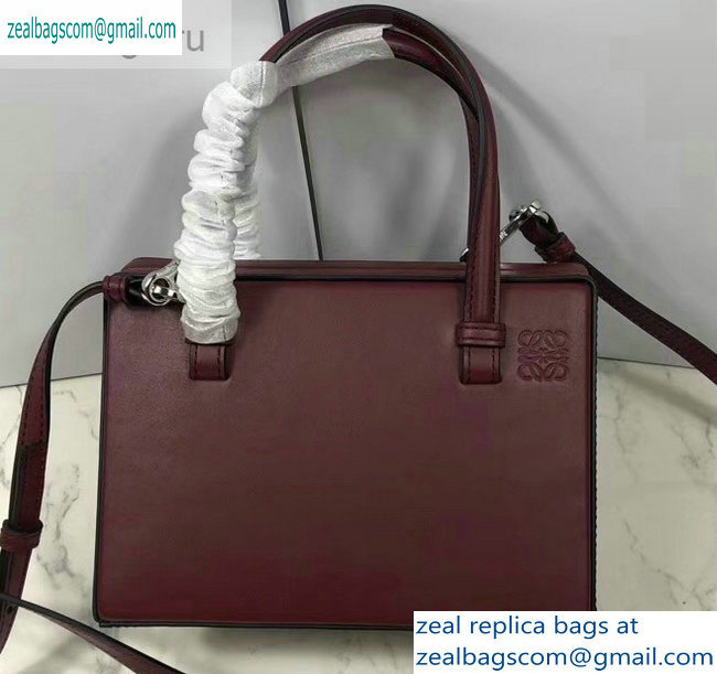 Loewe Postal Small Top Handle Bag Burgundy 2019 - Click Image to Close