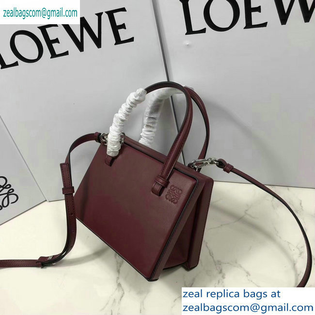 Loewe Postal Small Top Handle Bag Burgundy 2019