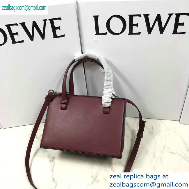 Loewe Postal Small Top Handle Bag Burgundy 2019