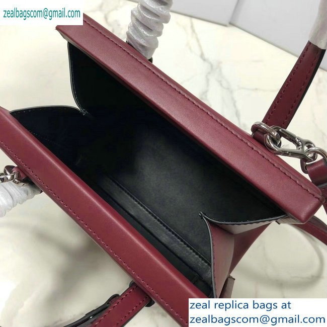 Loewe Postal Small Top Handle Bag Burgundy 2019 - Click Image to Close