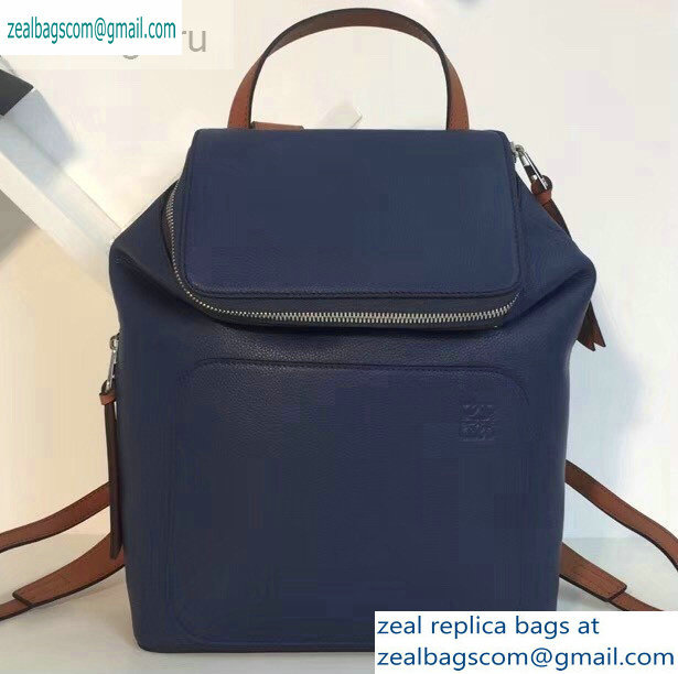 Loewe Soft Grained Calf Goya Small Backpack Bag Navy Blue