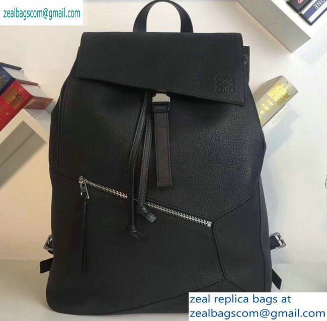 Loewe Soft Natural Calf Puzzle Backpack Bag Black - Click Image to Close