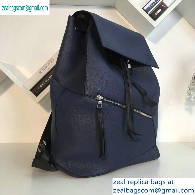 Loewe Soft Natural Calf Puzzle Backpack Bag Navy Blue