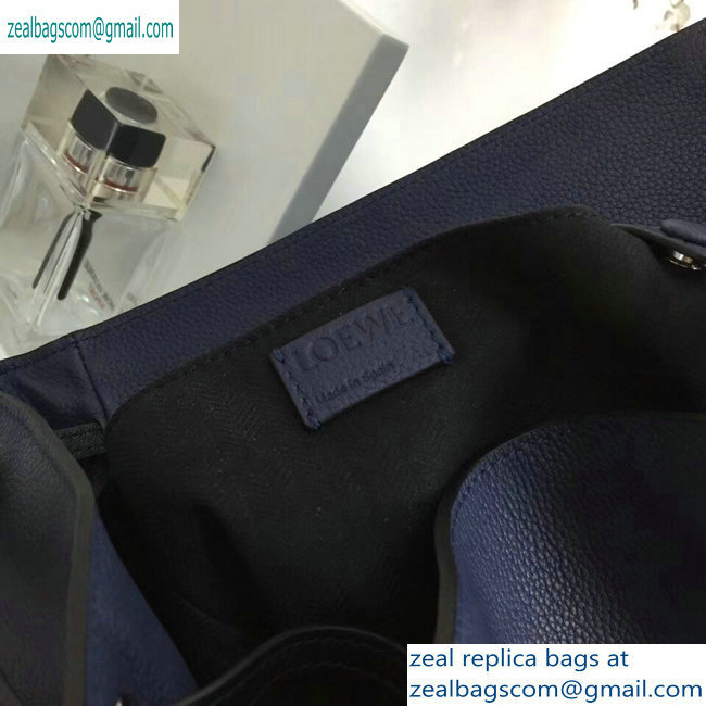 Loewe Soft Natural Calf Puzzle Backpack Bag Navy Blue - Click Image to Close
