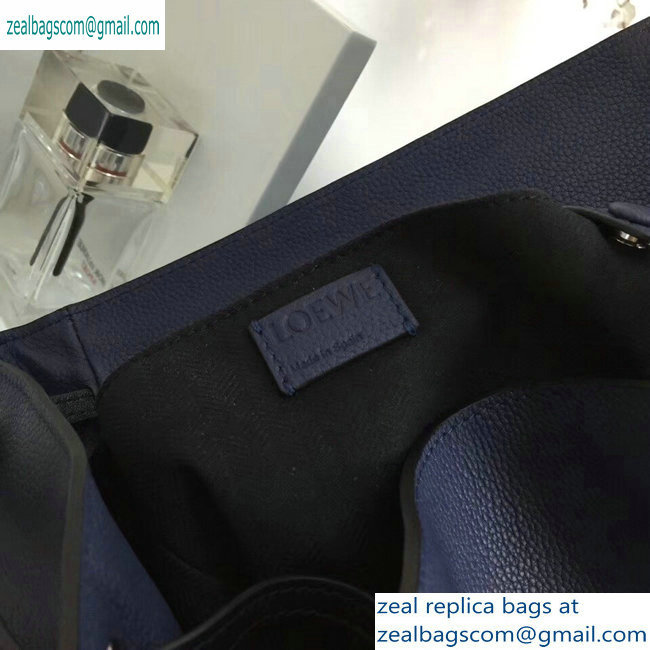 Loewe Soft Natural Calf Puzzle Backpack Bag Navy Blue