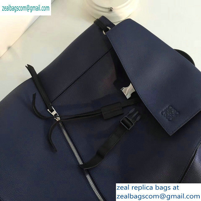 Loewe Soft Natural Calf Puzzle Backpack Bag Navy Blue