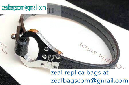 Louis Vuitton Archive Leather Bracelet Black - Click Image to Close
