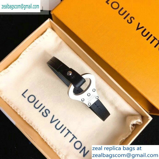 Louis Vuitton Archive Leather Bracelet Black - Click Image to Close