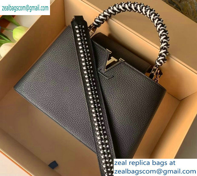 Louis Vuitton Capucines BB Bag Braided Handle and Strap M55236 Black - Click Image to Close